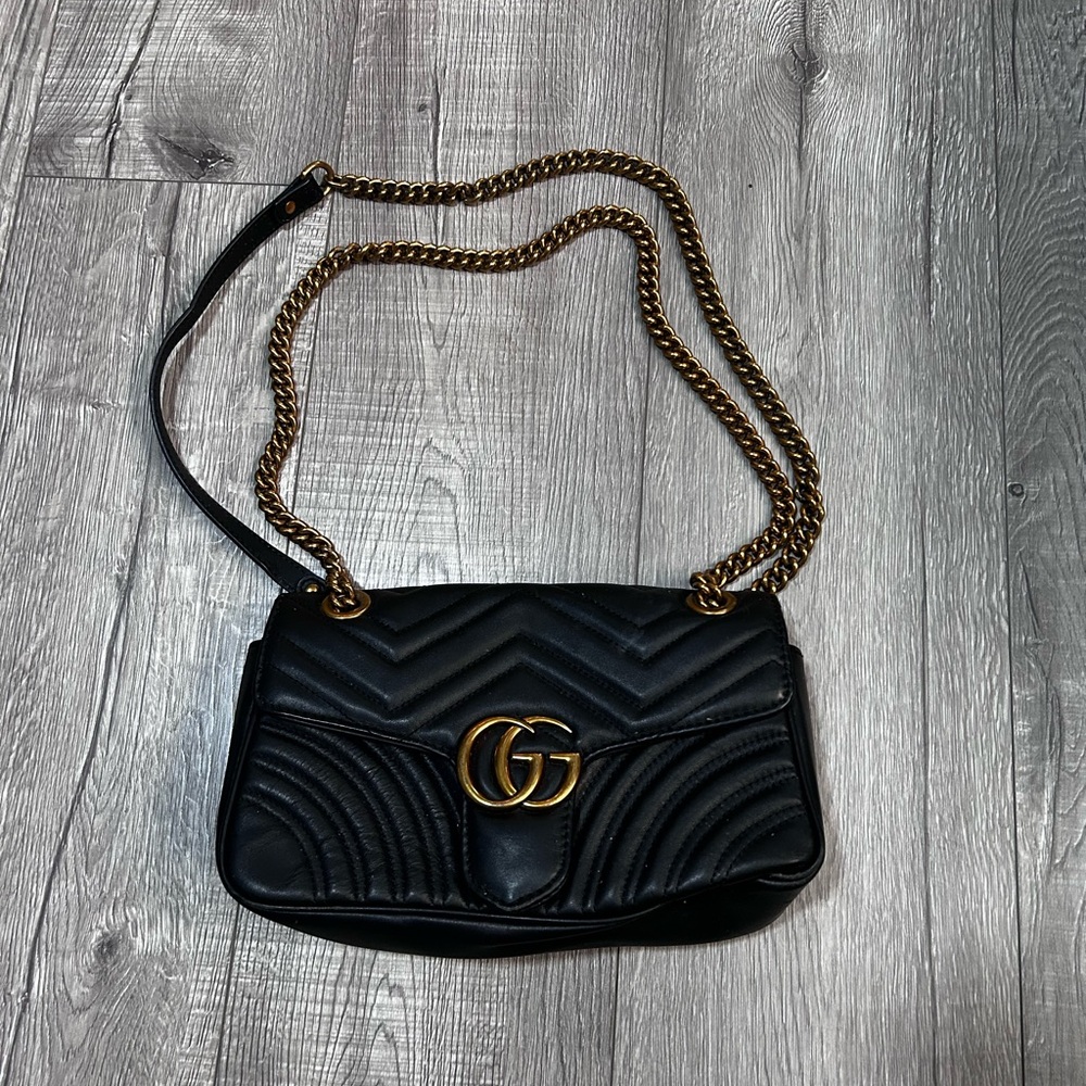 Gucci 443497 6198 Marmont Quilted Shoulder Bag Double G Mini Handbag